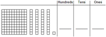 Count Objects & Identify Hundreds/Tens/Ones - Hundreds -  Math Worksheet Sample #1