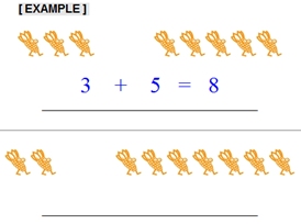 Number Sentence - Single Digit - Addition - Math Worksheet Sample#1