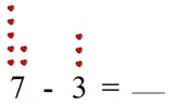 Subtract using pictures or numbers - (No Borrowing/Trading) - Single Digit -  Math Worksheet Sample Dynamic #2