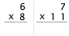 Multiplication - Basic Drills - 1-2 Digits (#'s from 6 to 12) -  Math Worksheet Sample Drill (Dynamic)