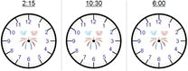 Time - Quarter, Half-hour and Hour - Draw hands to show time -  Math Worksheet Sample Dynamic #3