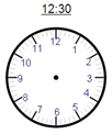 Time - Half-hour and Hour - Draw hands to show time -  Math Worksheet Sample Dynamic