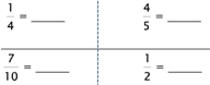 Convert - Fractions to Decimals - Level A4 - Proper Fraction, Denominator 2, 4, 5, 10 - Math Worksheet SampleDynamic