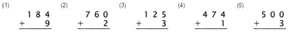 Addition - Three Digit  - Mixed - Set 1 (Add Single Digit to a 3 Digit Number) -  Math Worksheet Sample Dynamic #1