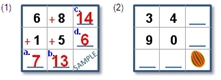 Addition - Single Digit - Addition Grid -  Math Worksheet Sample Dynamic #2