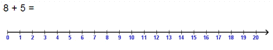 Number Line - Addition - Simple Line - Range 0 to 20 -  Math Worksheet Sample #2