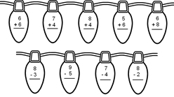 Add or Subtract and Color by Number - Single Digit -  Math Worksheet Sample #1