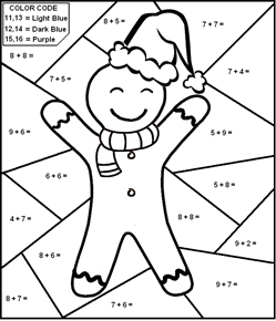 Add and Color by Number - Based on Color Codes - Single Digit - Math Worksheet Sample#6
