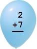 Add the Number - Add Seven - Math Worksheet SampleDynamic (New Year Balloons)