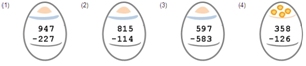 Subtract a number - (No Borrowing/Trading) - Three Digits - Math Worksheet SampleDynamic #3