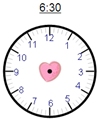 Time - Half-hour and Hour - Draw hands to show time - Math Worksheet SampleDynamic