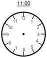 Time - Hour - Draw hands to show time - Math Worksheet SampleDynamic