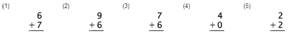 Addition - Single Digit - Set 2 -  Math Worksheet Sample Dynamic #1