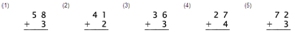 Addition - Two Digit  - Mixed - Set 1 (Add Single digit to a 2 Digit Number) - Math Worksheet SampleDynamic #1