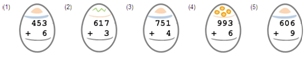 Addition - Three Digit  - Mixed - Set 1 (Add Single Digit to a 3 Digit Number) -  Math Worksheet Sample Dynamic #3