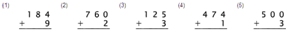 Addition - Three Digit  - Mixed - Set 1 (Add Single Digit to a 3 Digit Number) - Math Worksheet SampleDynamic #1