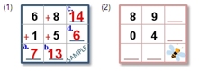 Addition - Single Digit - Addition Grid -  Math Worksheet Sample Dynamic #3