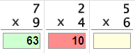 Multiplication : Single Digit - Tables of 0 to 7 ([0 - 7] X [0 - 9]) -  Math Worksheet Sample Drill (Interactive)