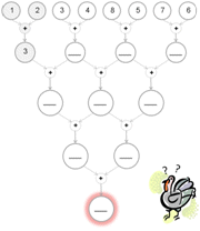 Addition - Imaginative Problems - Tree Arrangement -  Math Worksheet Sample #1