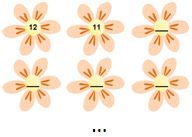 Counting Backwards - Write Missing Numbers - 12 to 1 -  Math Worksheet Sample #1