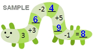 Mixed - Add and Subtract - Solve the sequence - Math Worksheet Sample#1