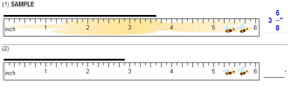 Measurement - Length - U.S. Customary - Line (inches) - Math Worksheet Sample#1
